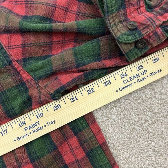 L.L Bean Long Sleeve Button Front Flannel Shirt Plaid Cotton Men's Size Medium - Picture 7 of 8
